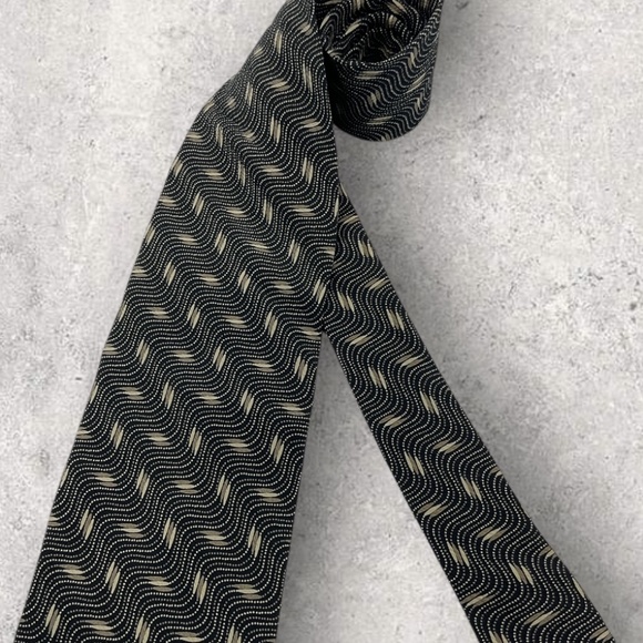 PAL ZILERI Black/Beige Geometric Silk LUXURY Tie ITALY - Picture 5 of 5